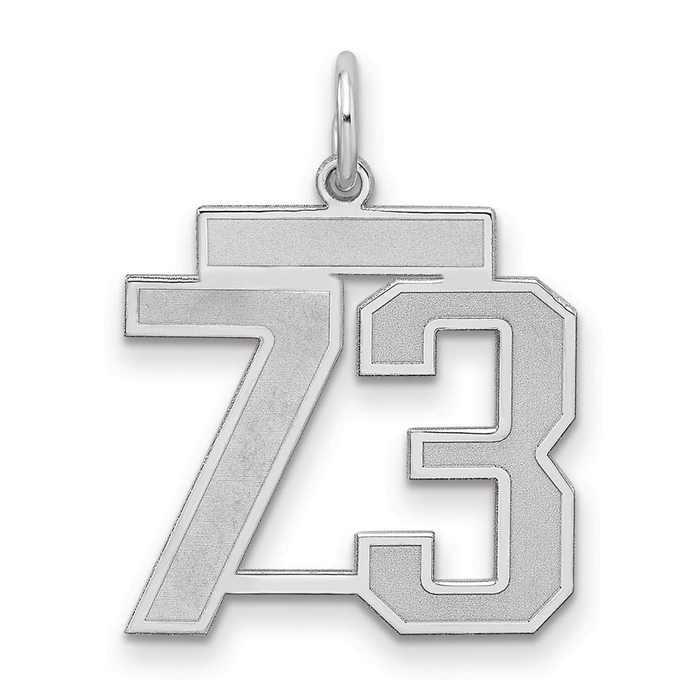 Sterling Silver, Jersey Collection, Number 73 Pendant