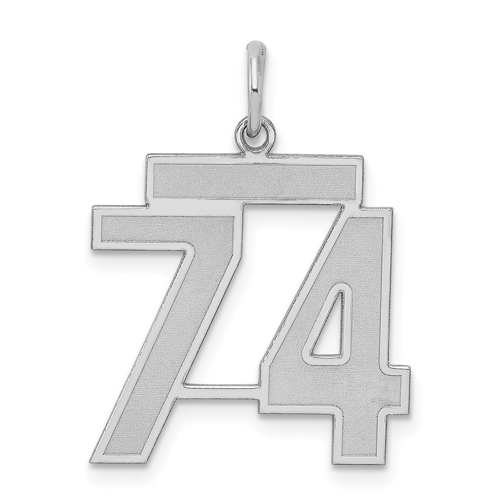 Sterling Silver, Jersey Collection, Number 74 Pendant