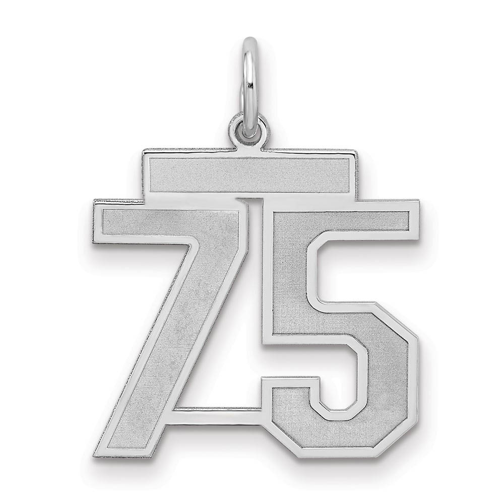 Sterling Silver, Jersey Collection, Number 75 Pendant