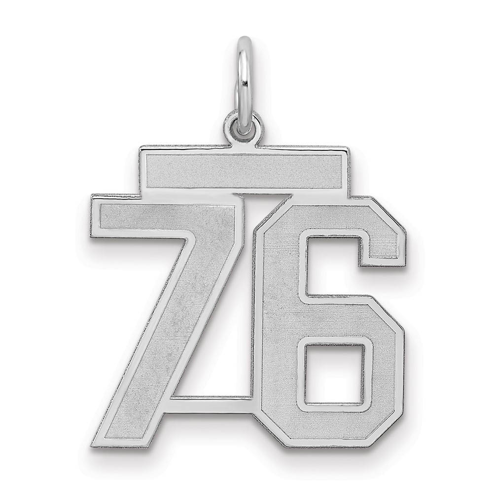 Sterling Silver, Jersey Collection, Number 76 Pendant