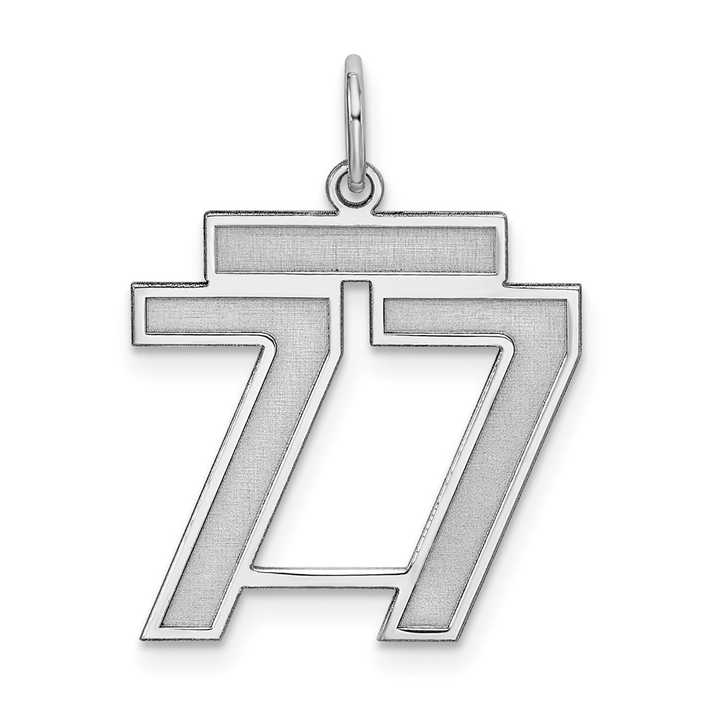 Sterling Silver, Jersey Collection, Number 77 Pendant