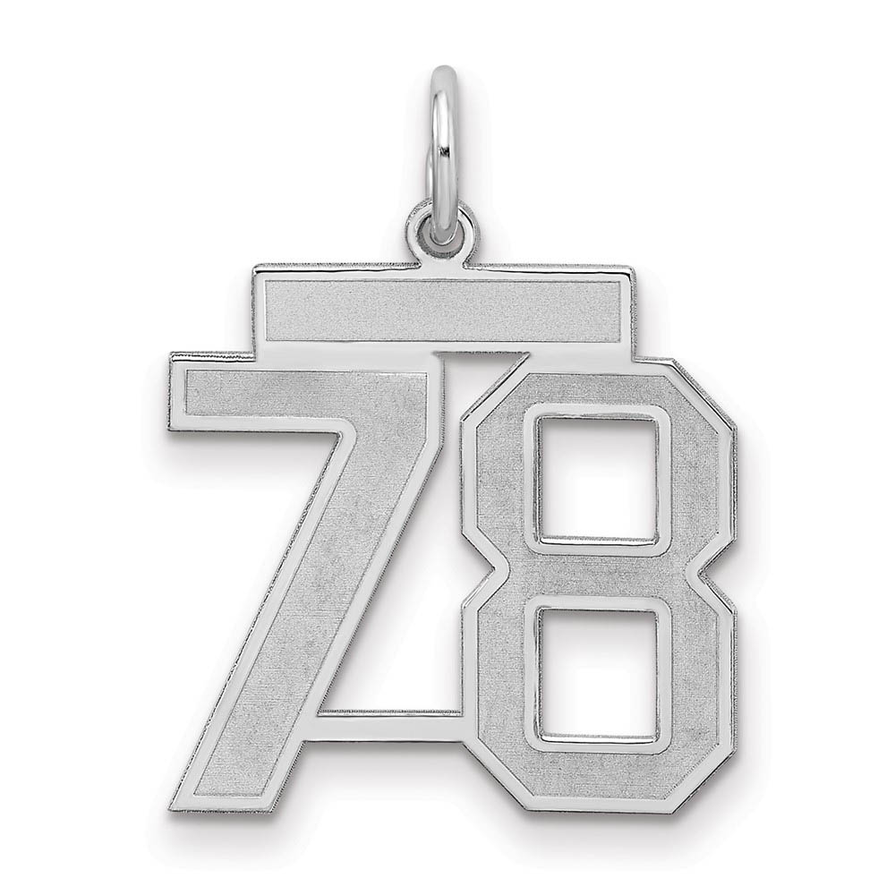Sterling Silver, Jersey Collection, Number 78 Pendant