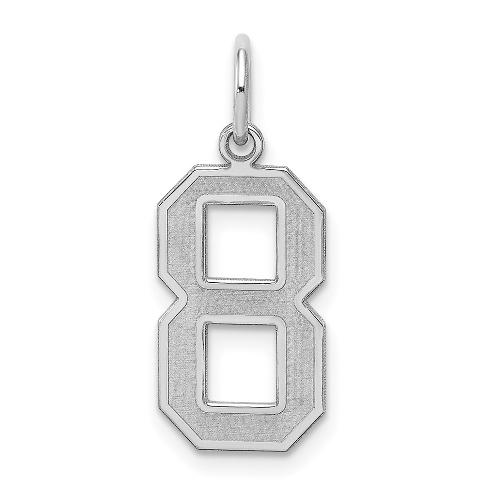 Sterling Silver, Jersey Collection, Number 8 Pendant