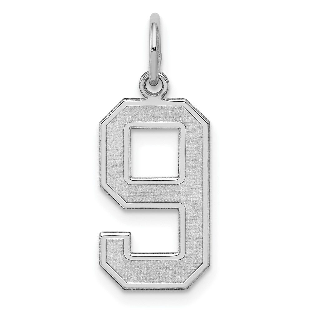 Sterling Silver, Jersey Collection, Number 9 Pendant