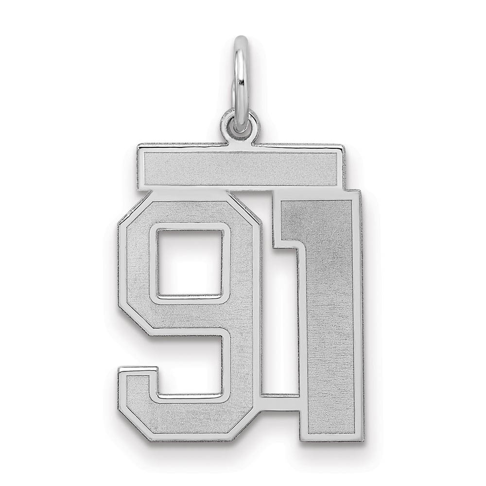 Sterling Silver, Jersey Collection, Number 91 Pendant