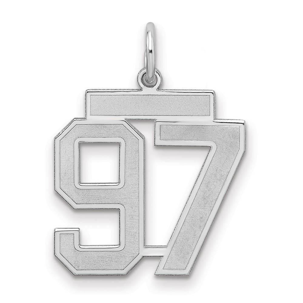 Sterling Silver, Jersey Collection, Number 97 Pendant