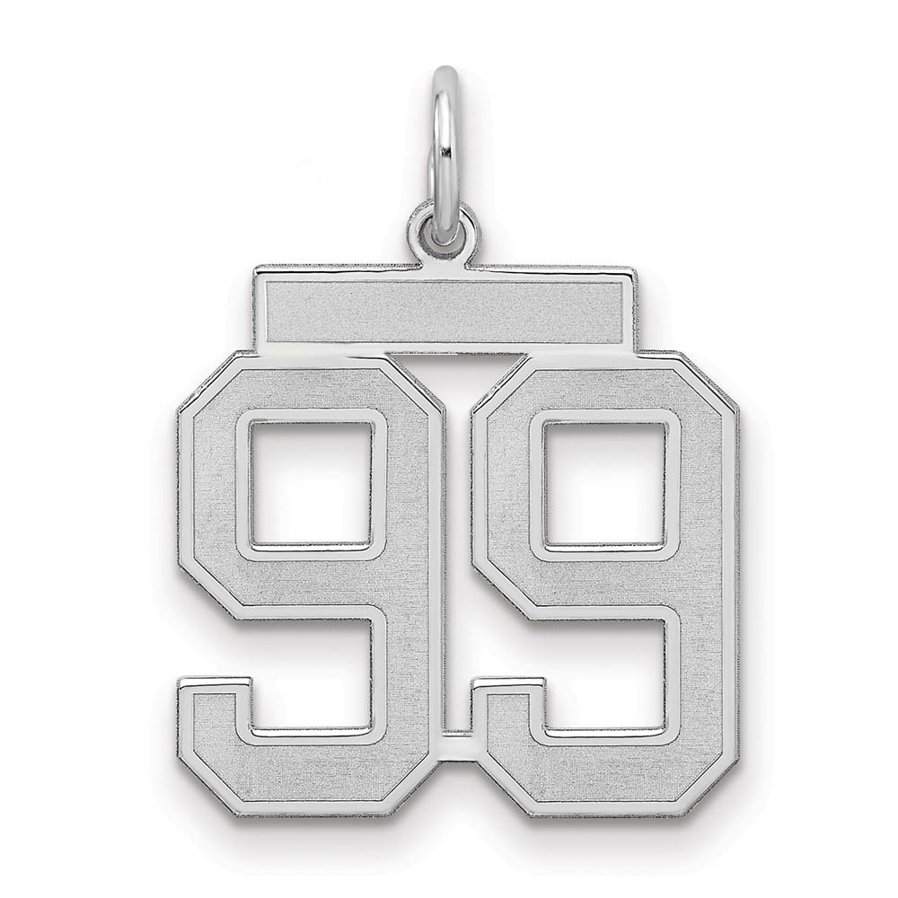 Sterling Silver, Jersey Collection, Number 99 Pendant