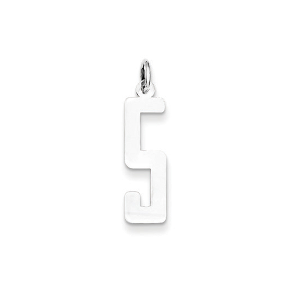 Sterling Silver, Alumni Collection, Elongated Number 5 Pendant