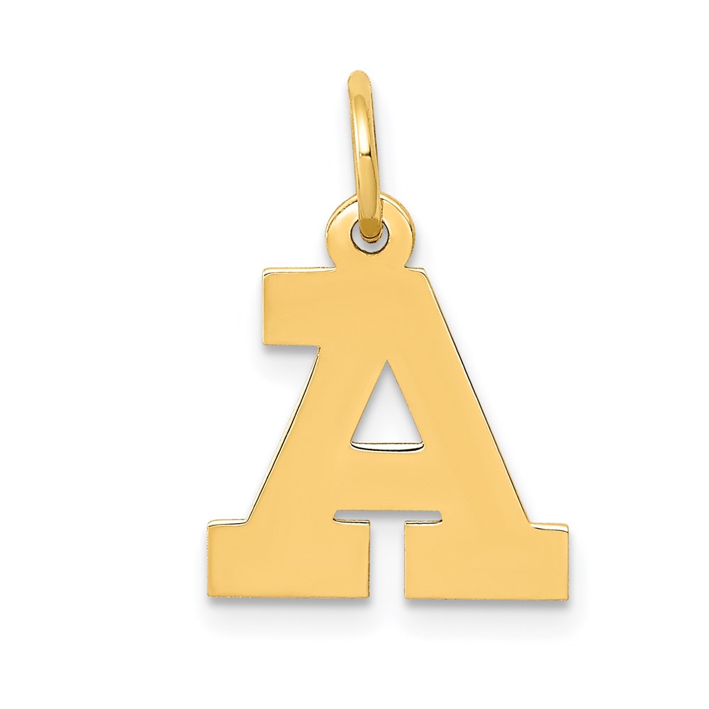 14k Yellow Gold, Amanda Collection, Block Initial A Pendant