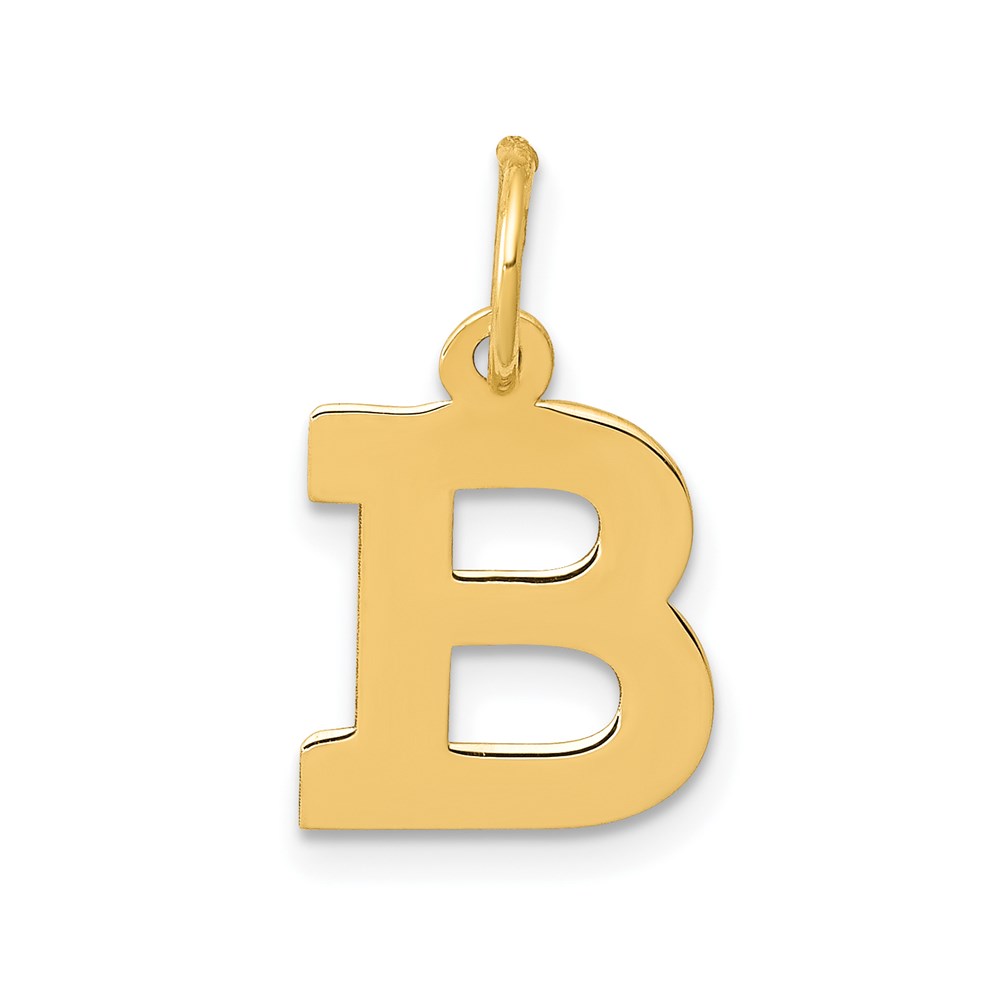 14k Yellow Gold, Amanda Collection, Block Initial B Pendant