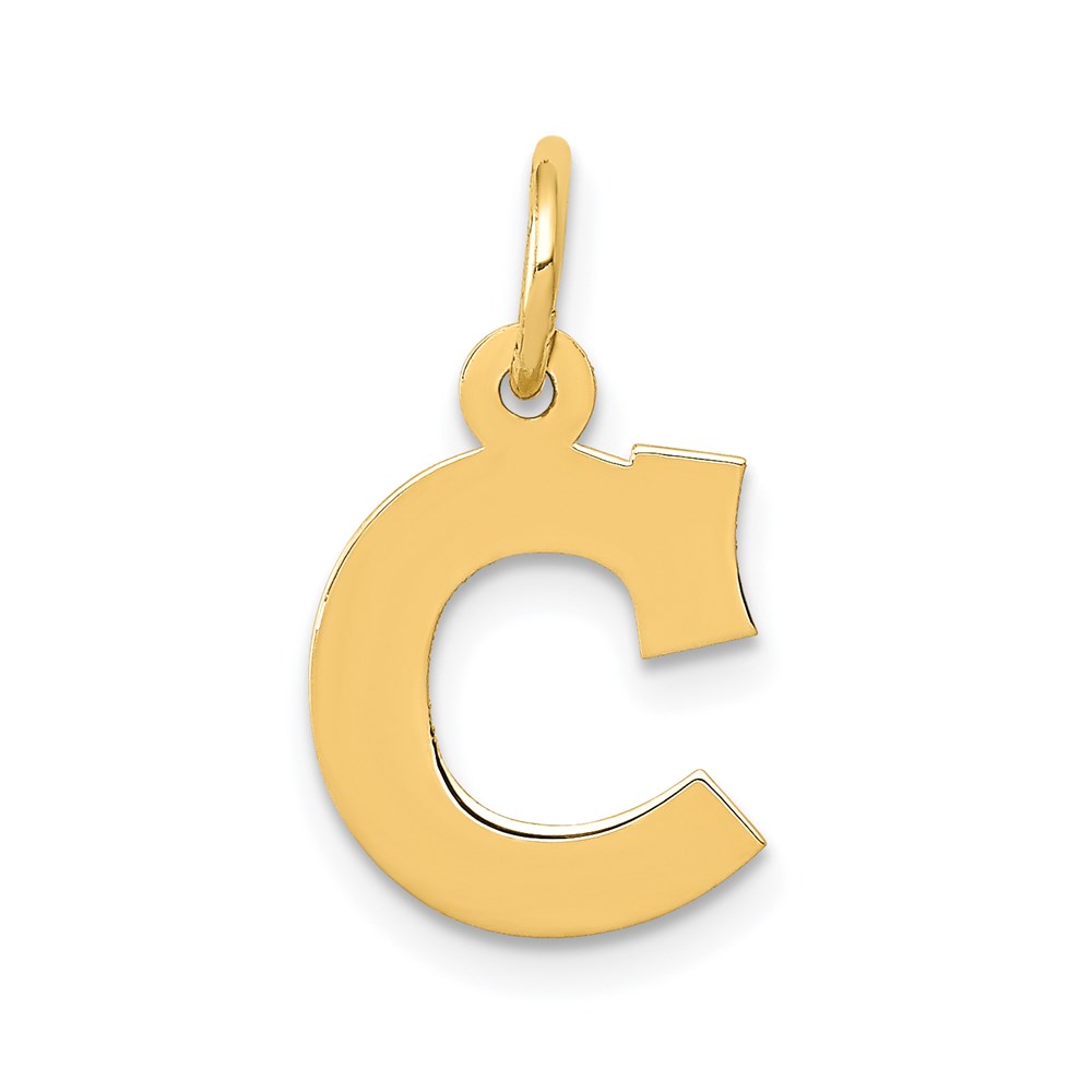 14k Yellow Gold, Amanda Collection, Block Initial C Pendant