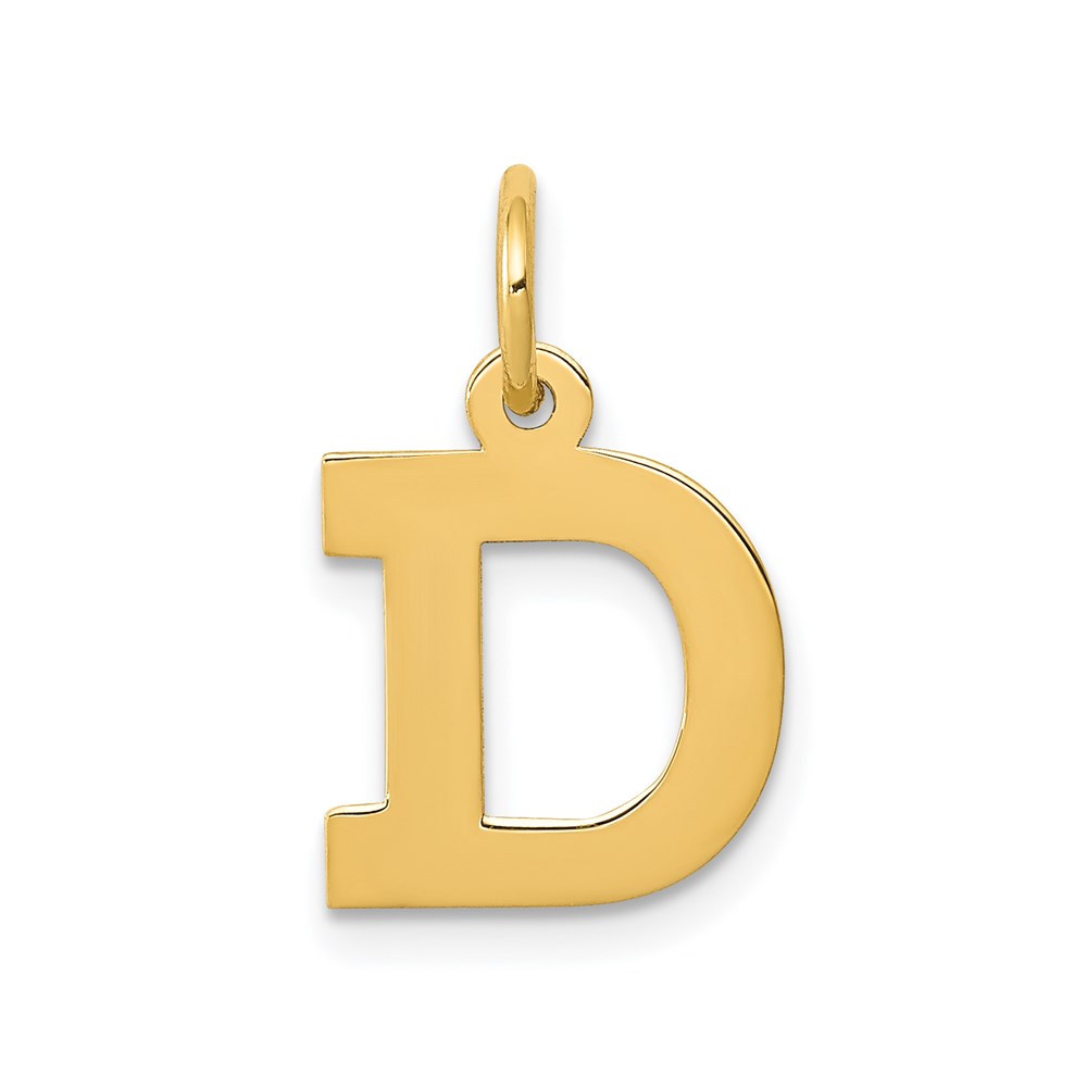 14k Yellow Gold, Amanda Collection, Block Initial D Pendant