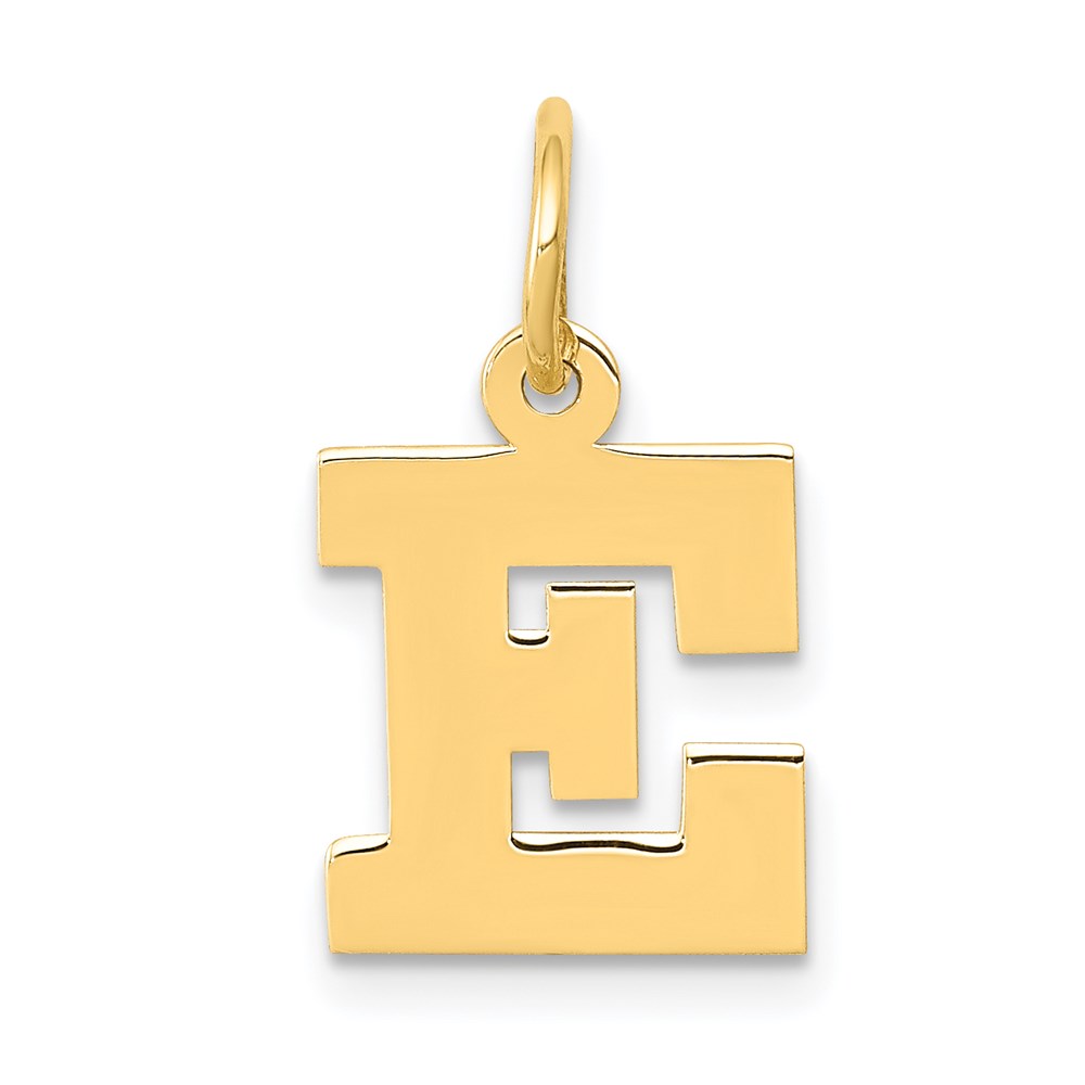 14k Yellow Gold, Amanda Collection, Block Initial E Pendant