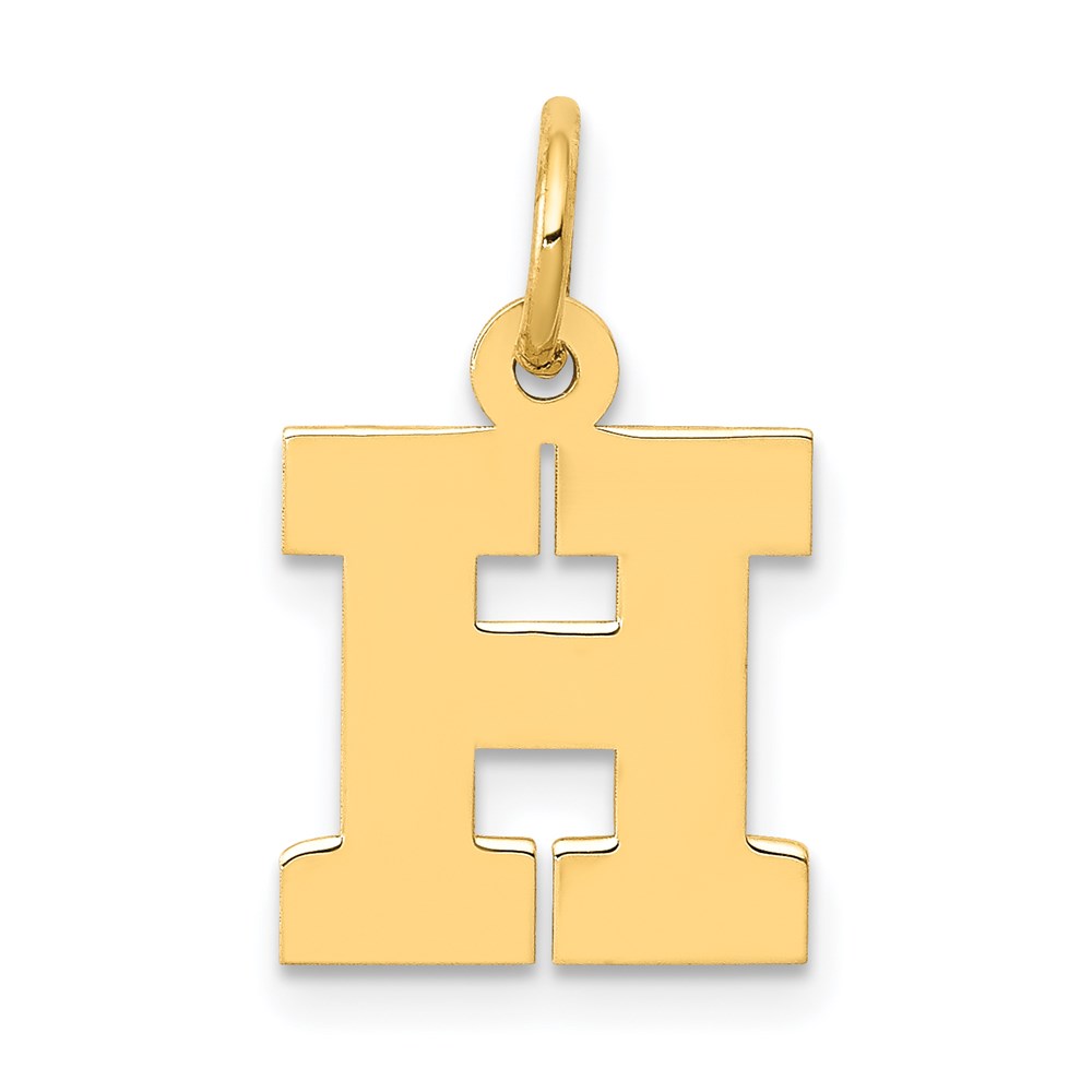 14k Yellow Gold, Amanda Collection, Block Initial H Pendant
