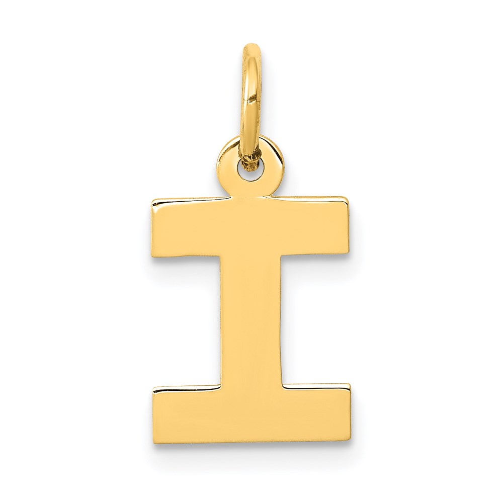 14k Yellow Gold, Amanda Collection, Block Initial I Pendant