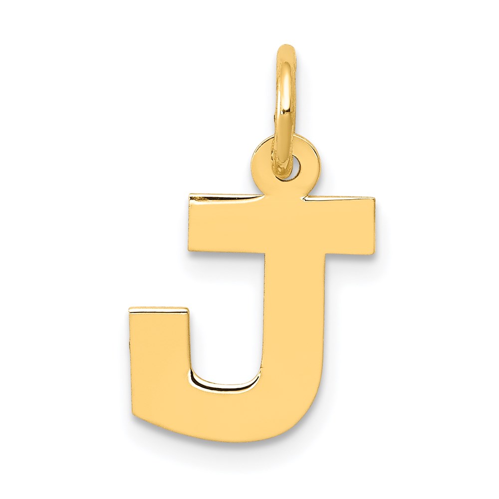 14k Yellow Gold, Amanda Collection, Block Initial J Pendant