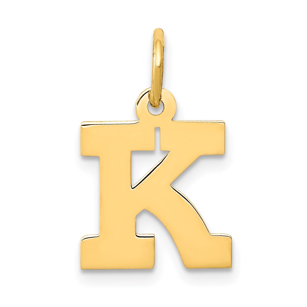 14k Yellow Gold, Amanda Collection, Block Initial K Pendant