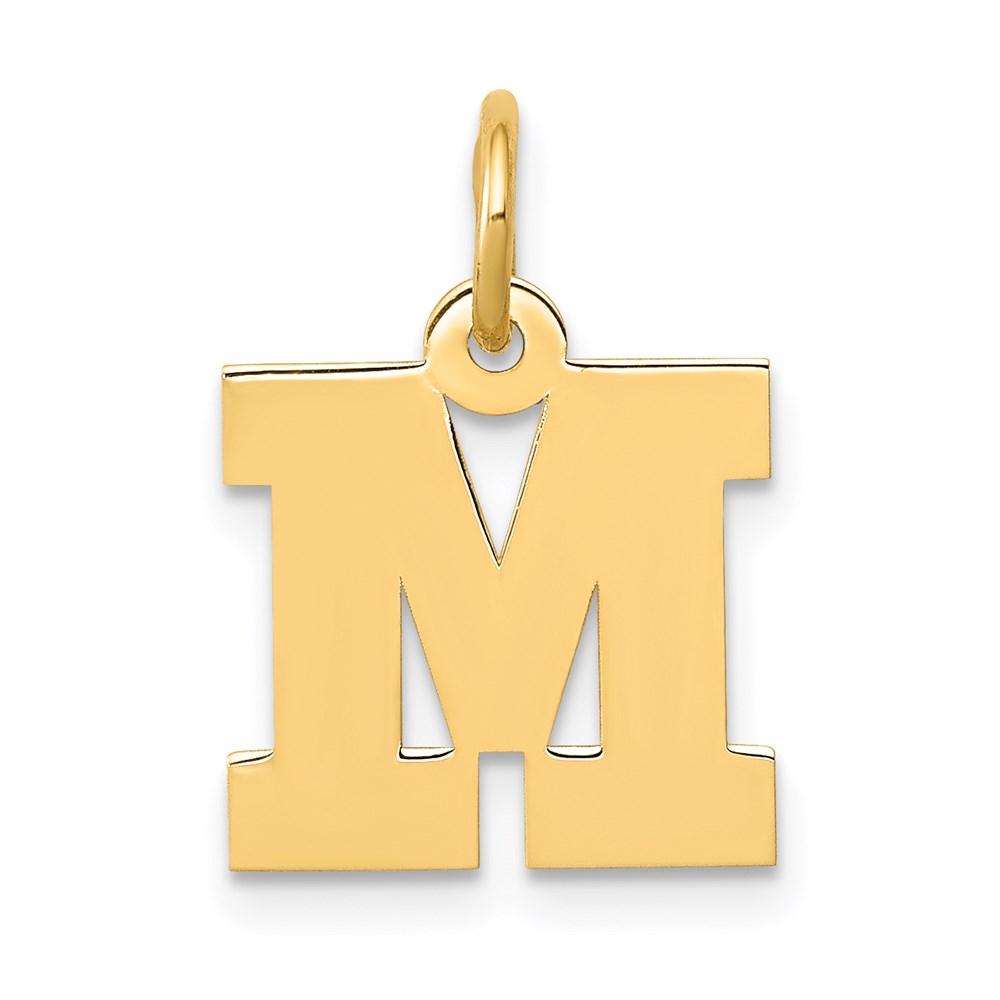 14k Yellow Gold, Amanda Collection, Small Block Initial Pendant