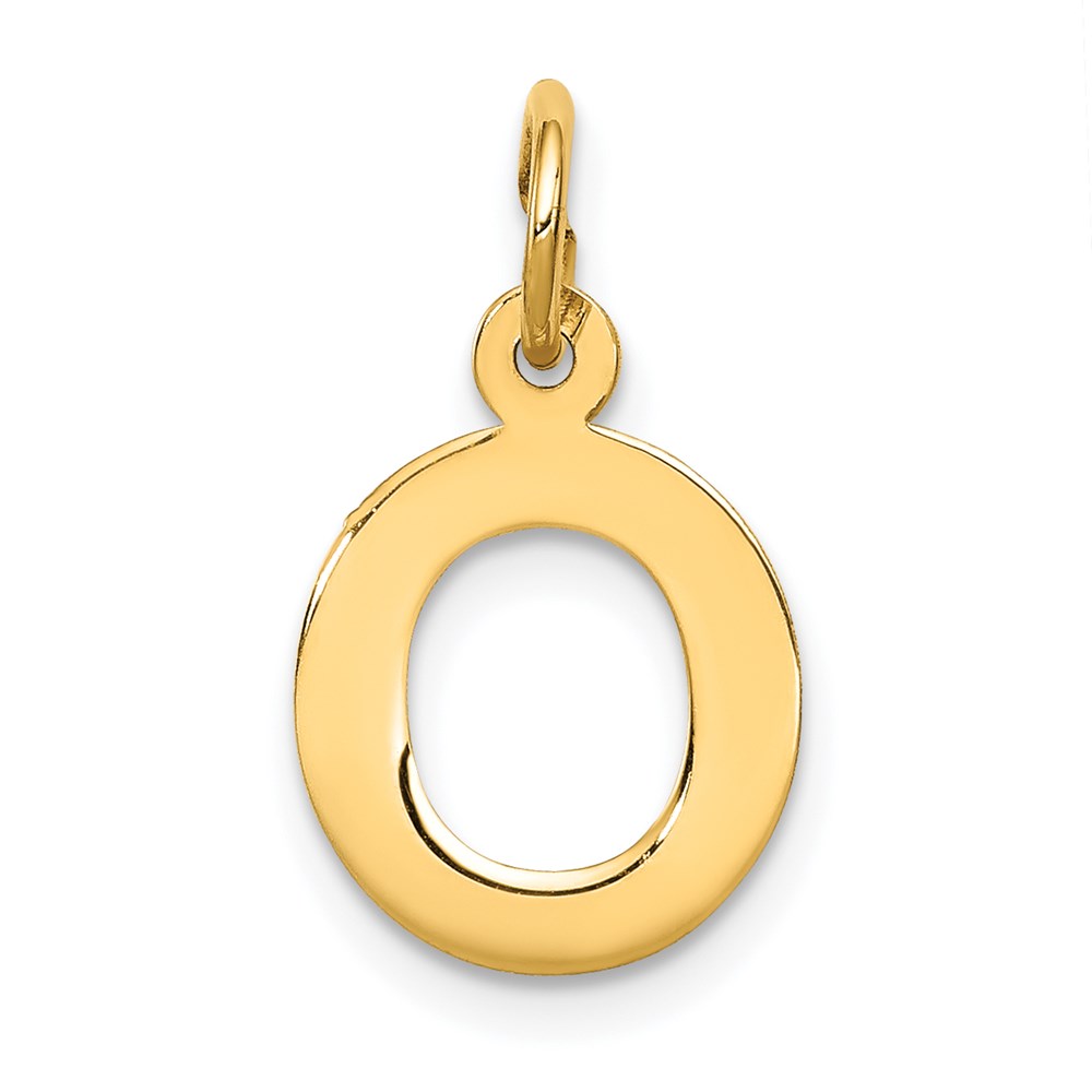 14k Yellow Gold, Amanda Collection, Block Initial O Pendant