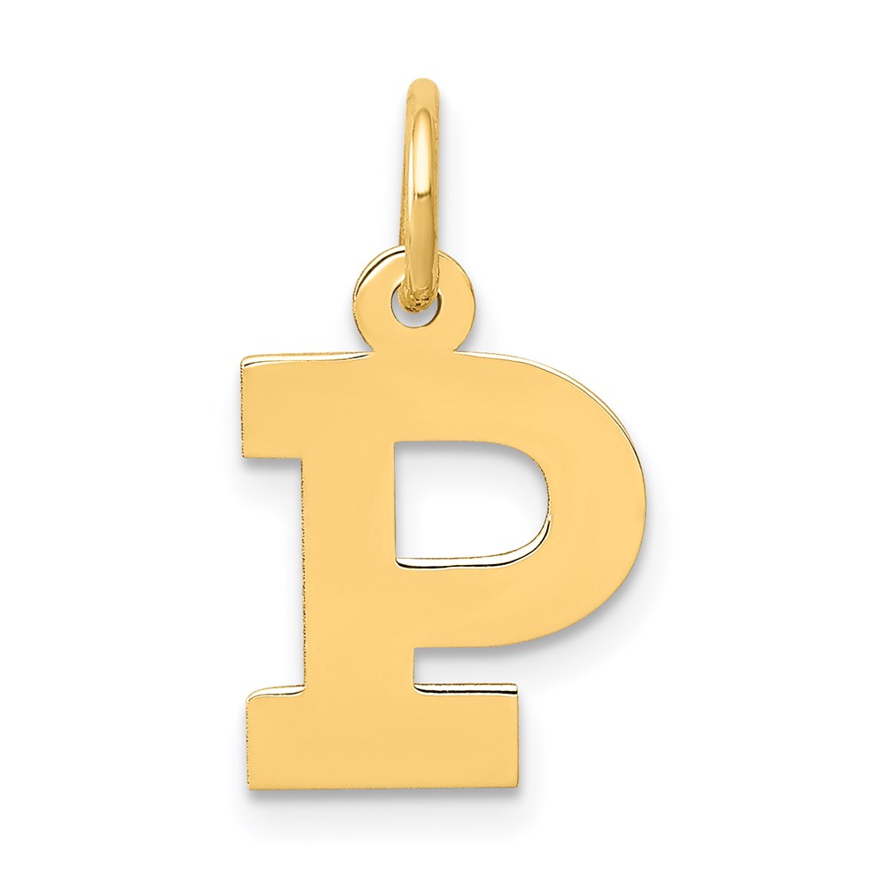 14k Yellow Gold, Amanda Collection, Block Initial P Pendant
