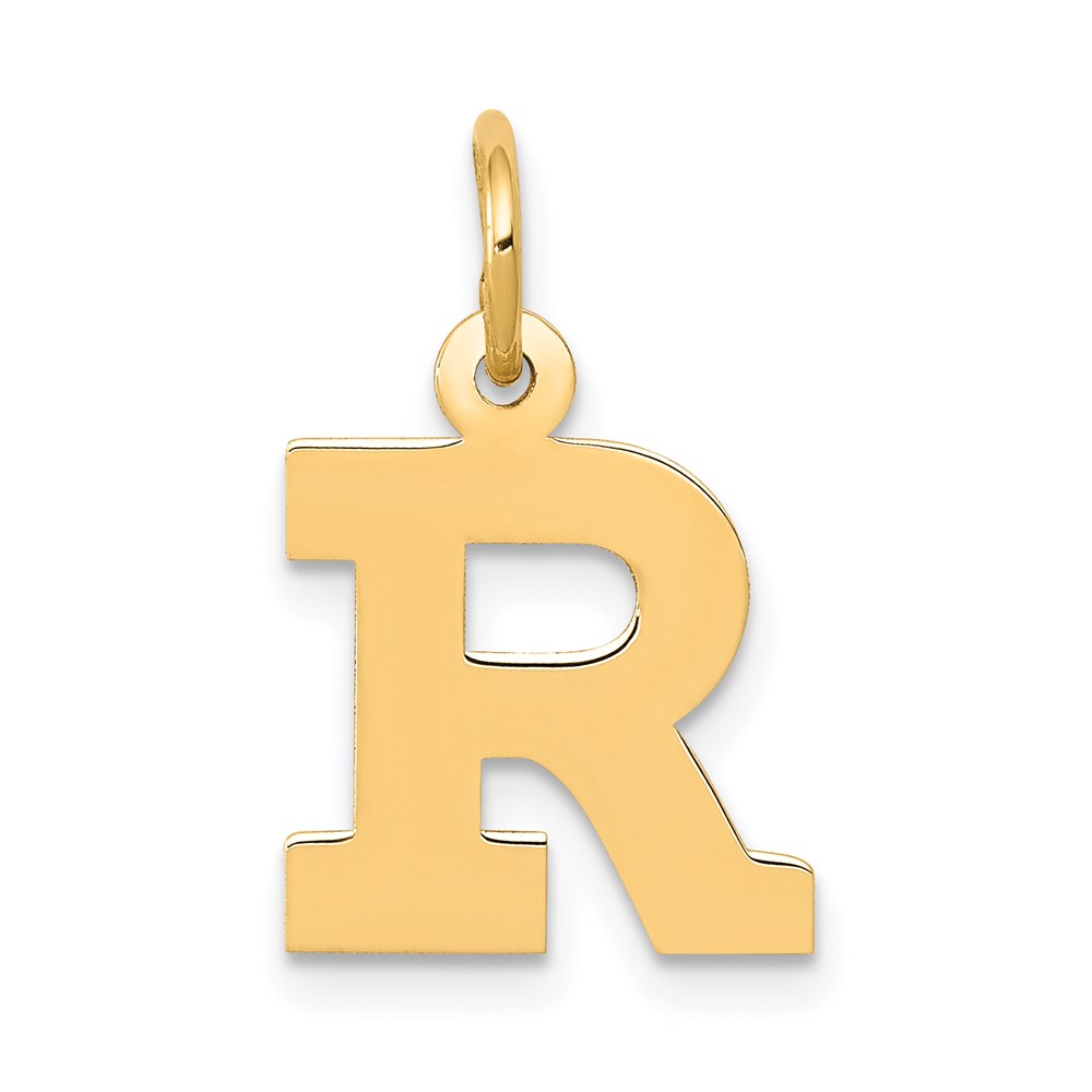 14k Yellow Gold, Amanda Collection, Block Initial R Pendant
