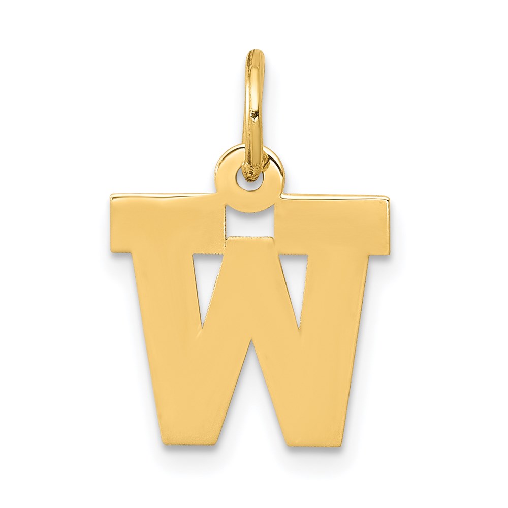 14k Yellow Gold, Amanda Collection, Block Initial W Pendant