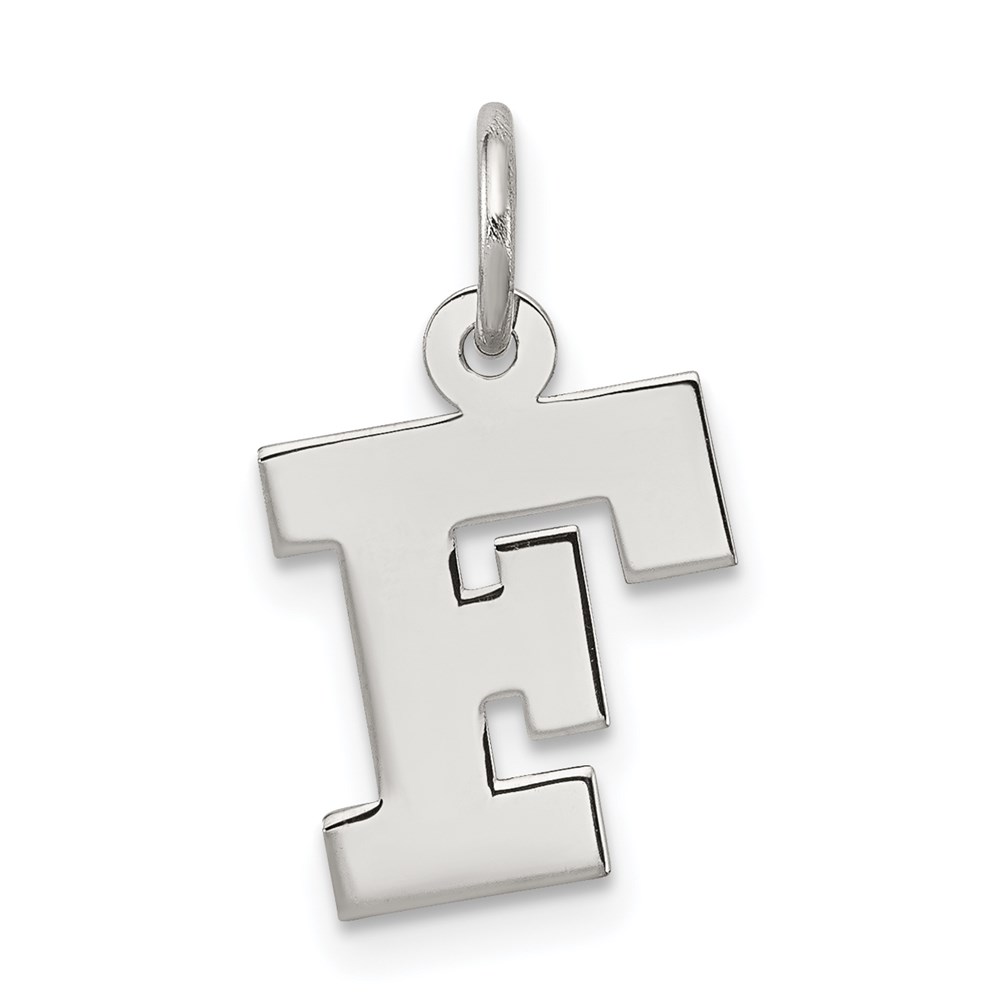 Sterling Silver, Amanda Collection Block Style Initial F Pendant