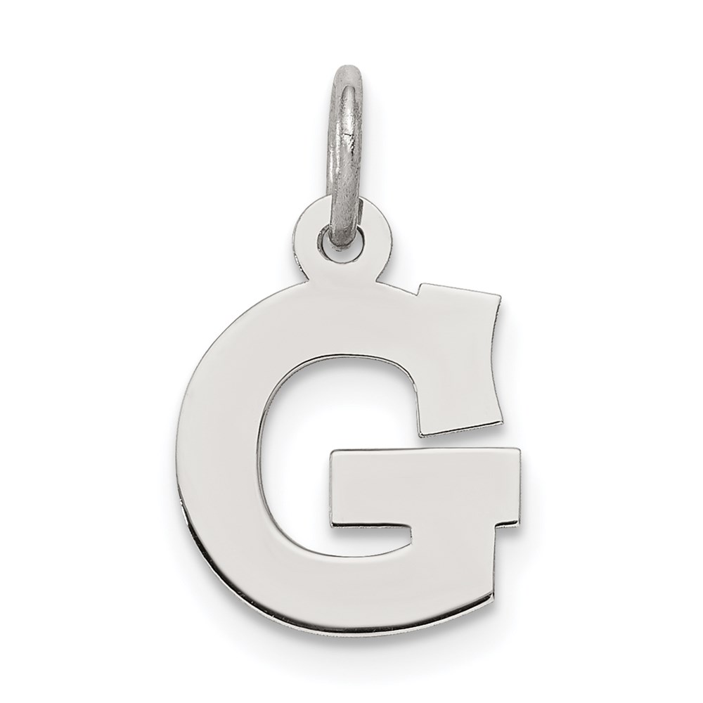 Sterling Silver, Amanda Collection Block Style Initial G Pendant