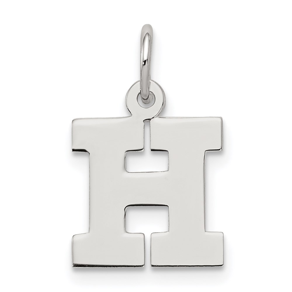 Sterling Silver, Amanda Collection Block Style Initial H Pendant