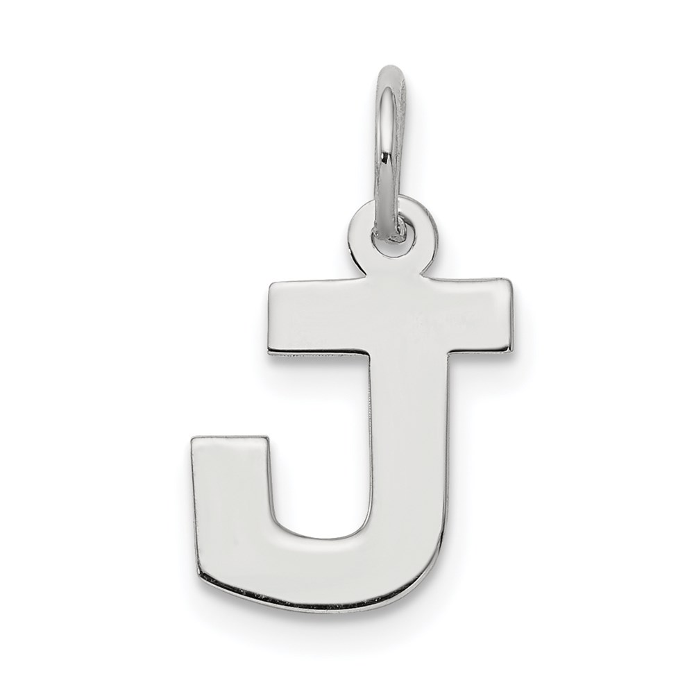 Sterling Silver, Amanda Collection Block Style Initial J Pendant