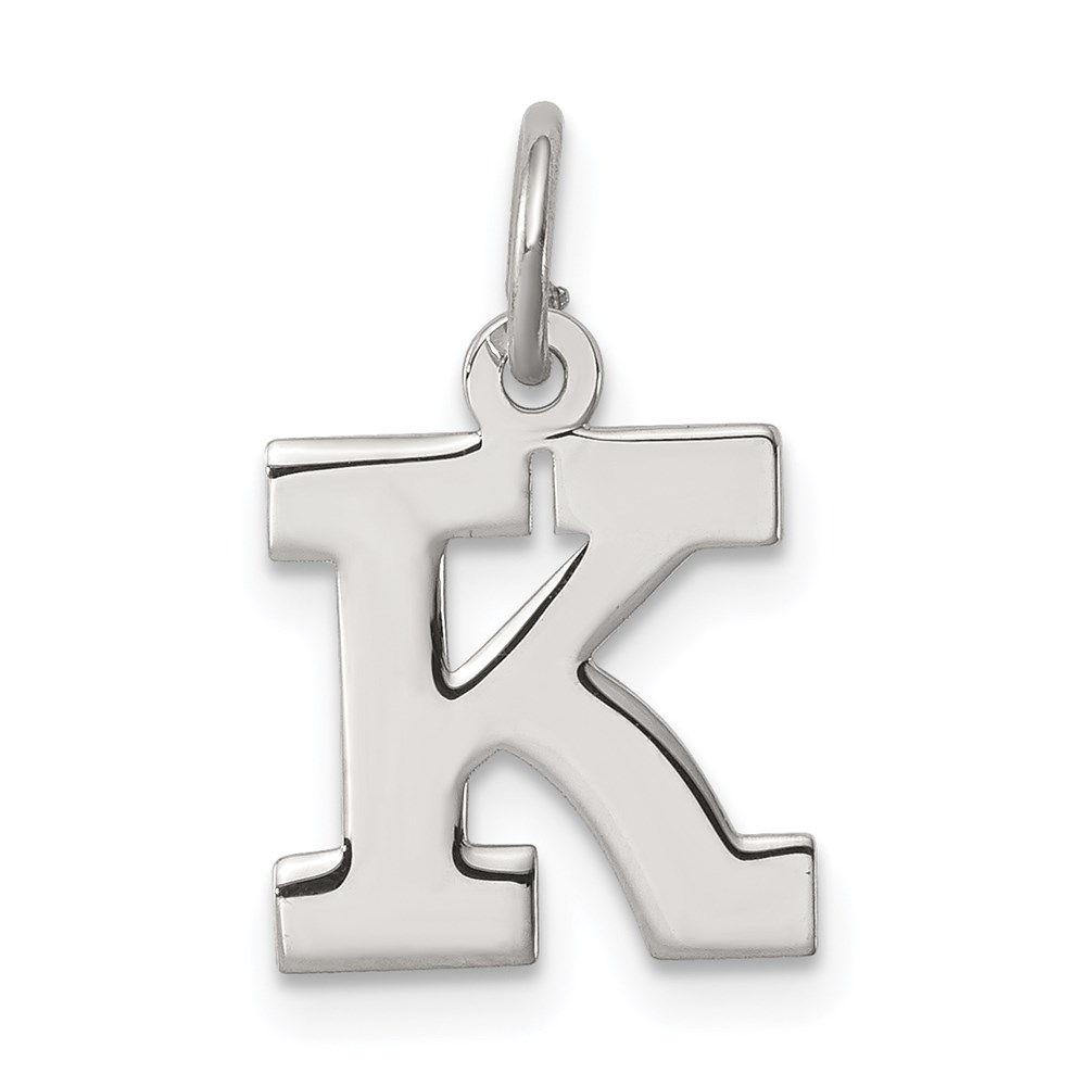 Sterling Silver, Amanda Collection Block Style Initial K Pendant