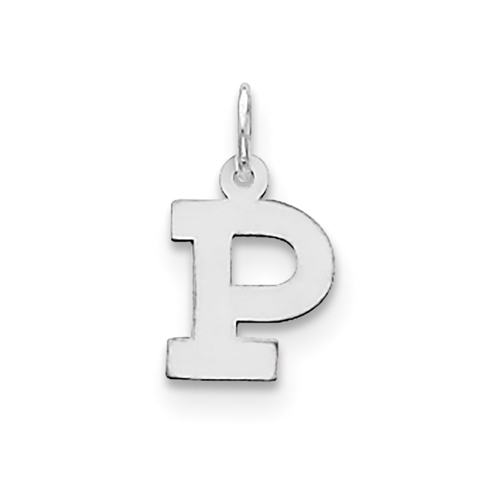 Sterling Silver, Amanda Collection Block Style Initial P Pendant