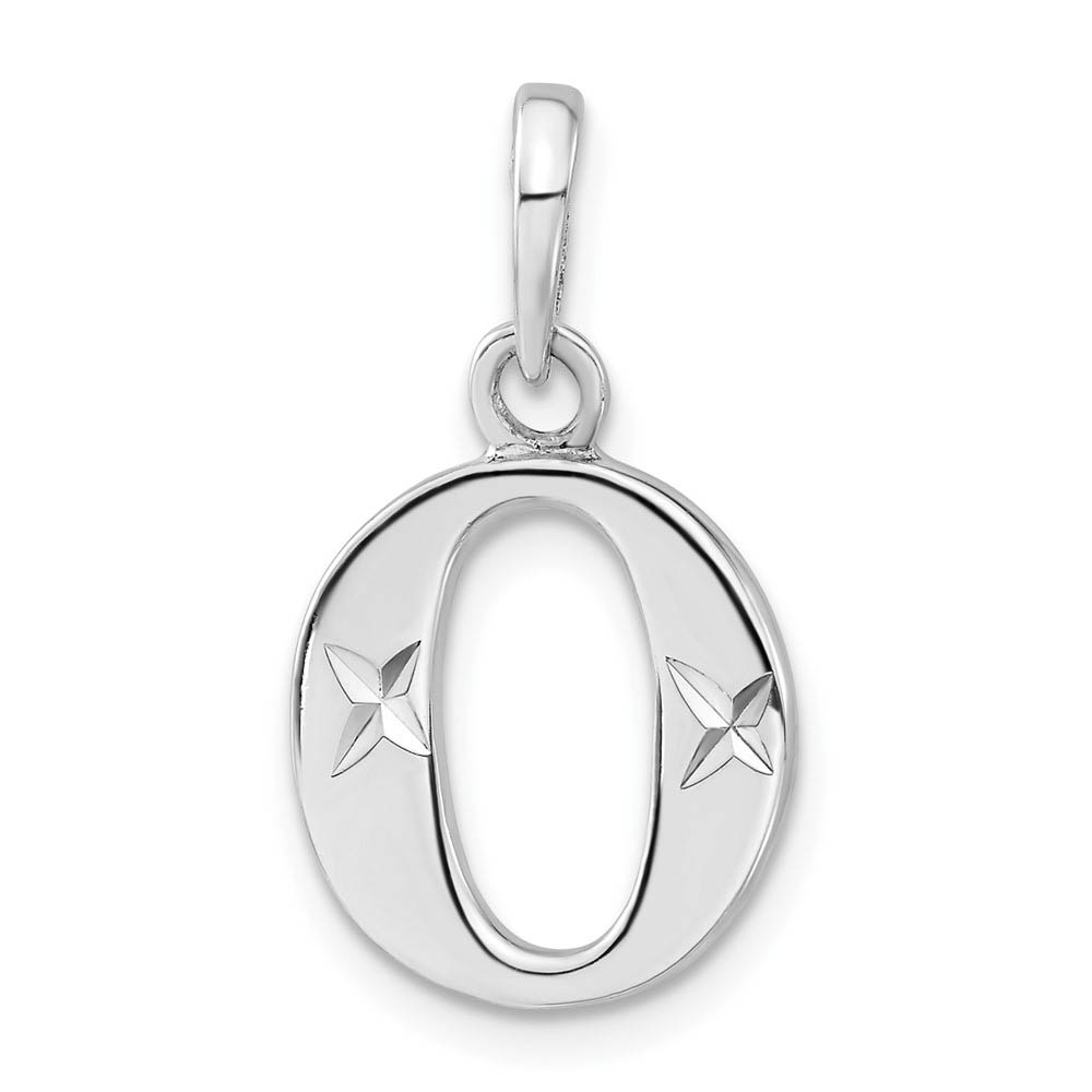 Sterling Silver, Sabrina Collection, D/C Block Initial  O Pendant