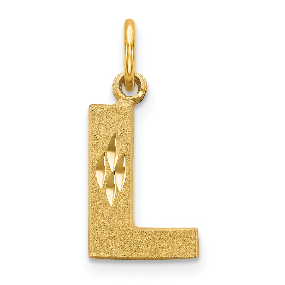14k Yellow Gold, Julia Collection, Small Satin Block Initial Pendant