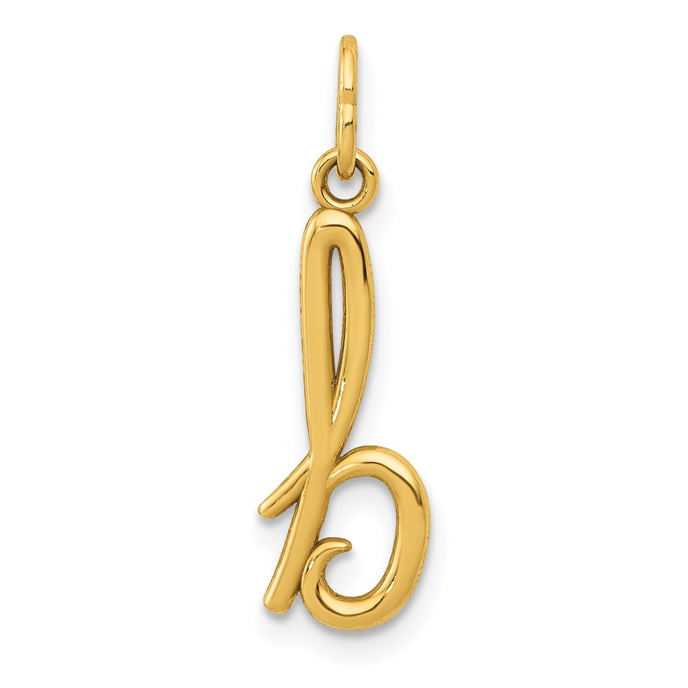 14k Yellow Gold, Claire Collection Mini Lower Case Initial B Charm