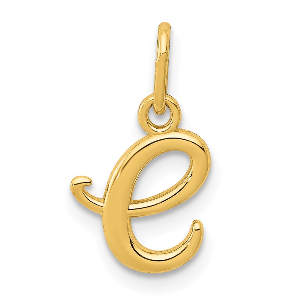 14k Yellow Gold, Claire Collection Mini Lower Case Initial E Charm