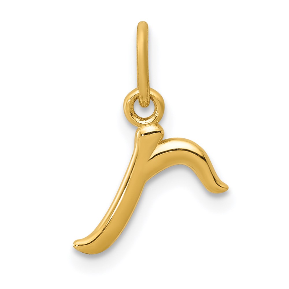 14k Yellow Gold, Claire Collection Mini Lower Case Initial R Charm