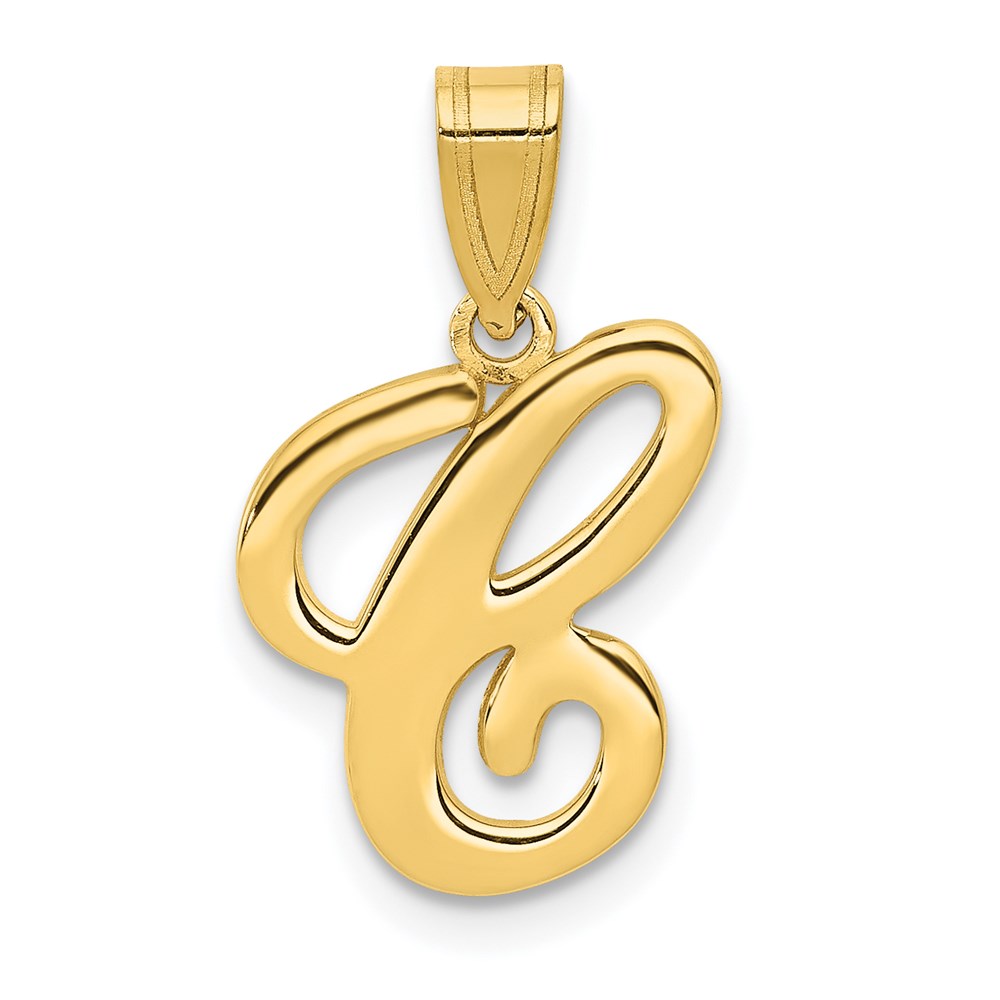 14k Yellow Gold, Mimi Collection, Script Initial C Pendant