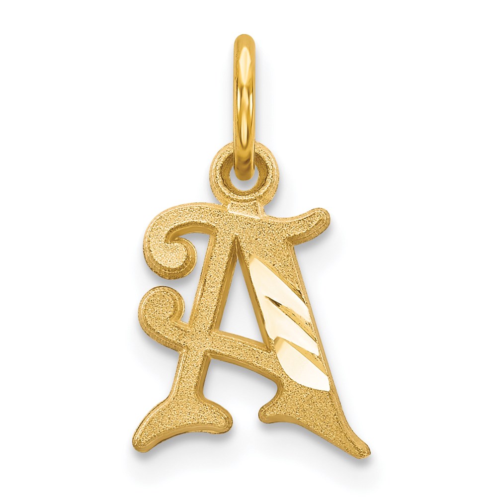14k Yellow Gold, Isabelle Collection, Mini Letter A Initial Charm