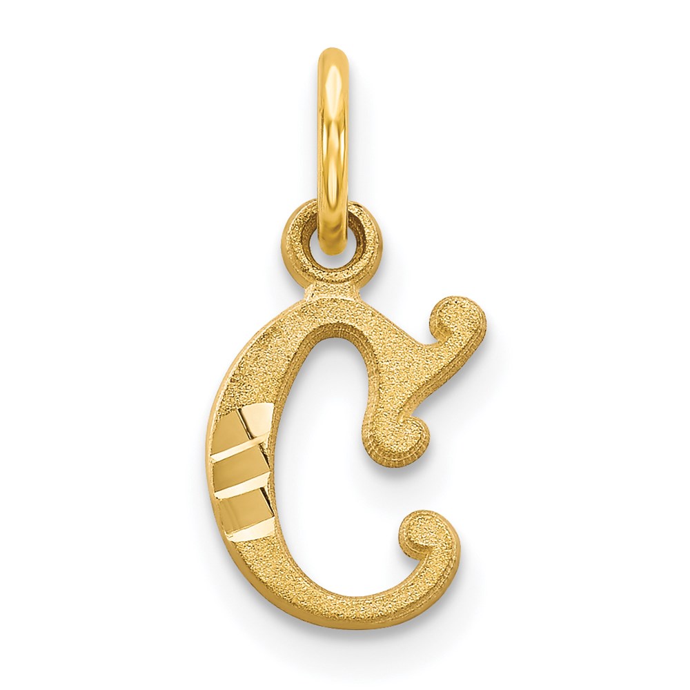 14k Yellow Gold, Isabelle Collection, Mini Letter C Initial Charm