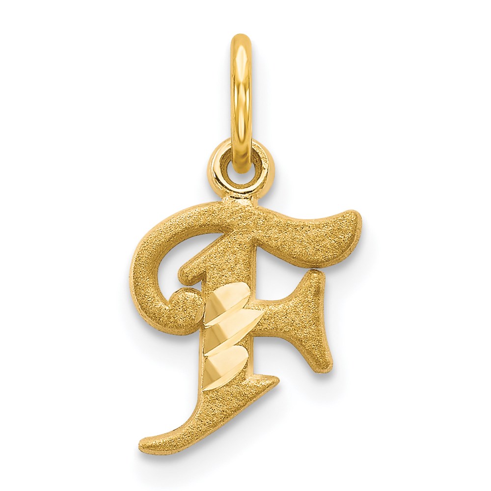 14k Yellow Gold, Isabelle Collection, Mini Letter F Initial Charm