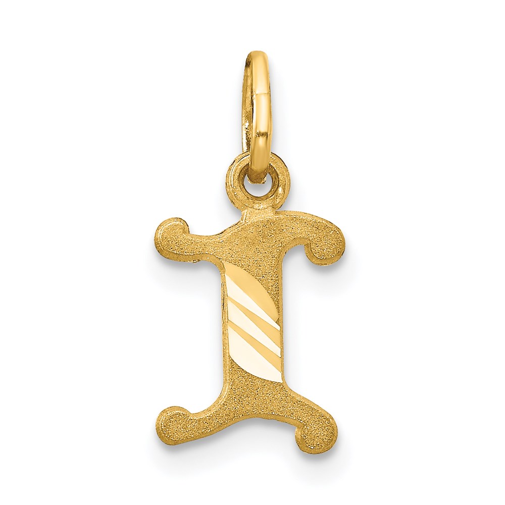 14k Yellow Gold, Isabelle Collection, Mini Letter I Initial Charm