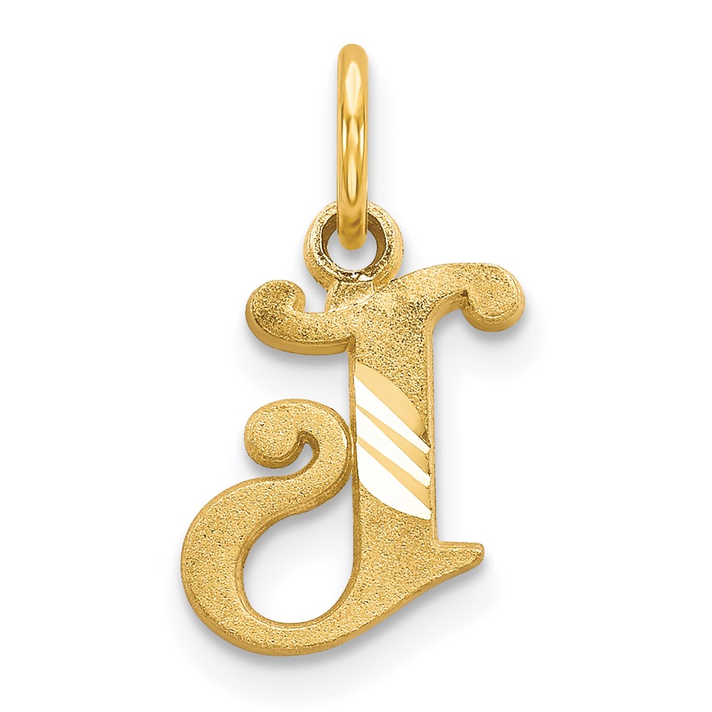 14k Yellow Gold, Isabelle Collection, Mini Letter J Initial Charm