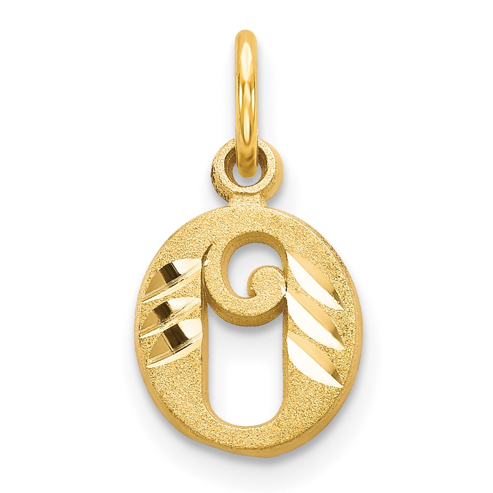 14k Yellow Gold, Isabelle Collection, Mini Letter O Initial Charm