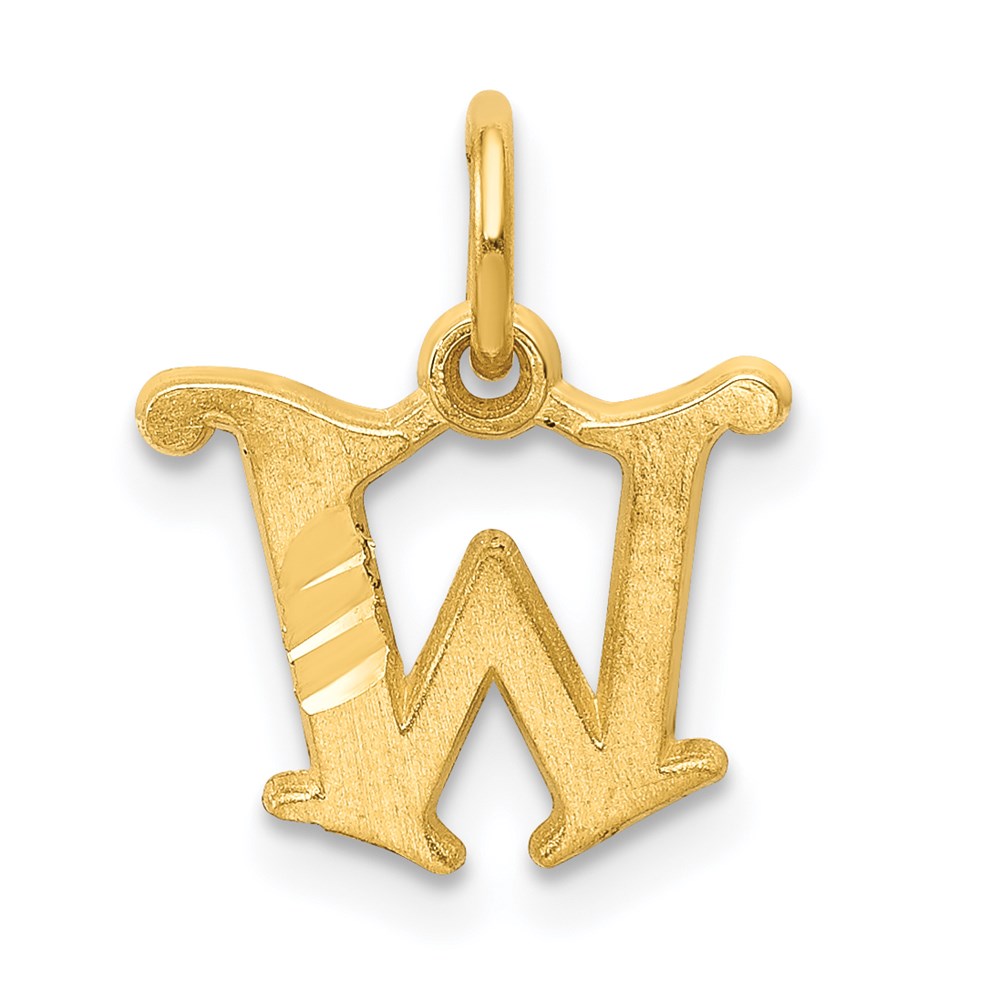 14k Yellow Gold, Isabelle Collection, Mini Letter W Initial Charm
