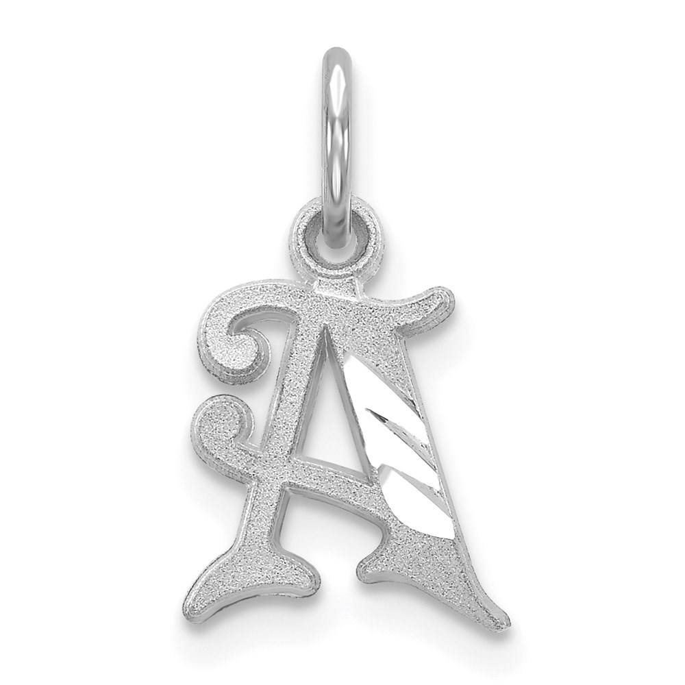 14k White Gold, Isabelle Collection, Mini Letter A Initial Charm