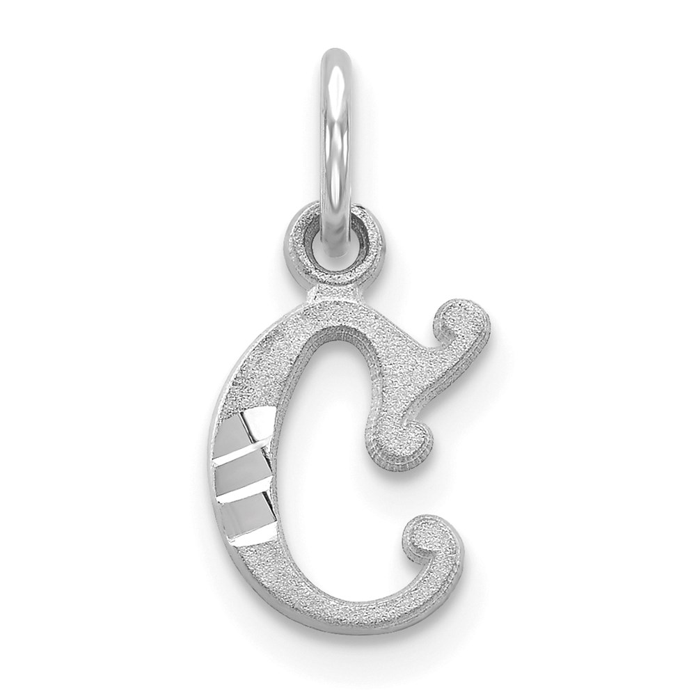14k White Gold, Isabelle Collection, Mini Letter C Initial Charm