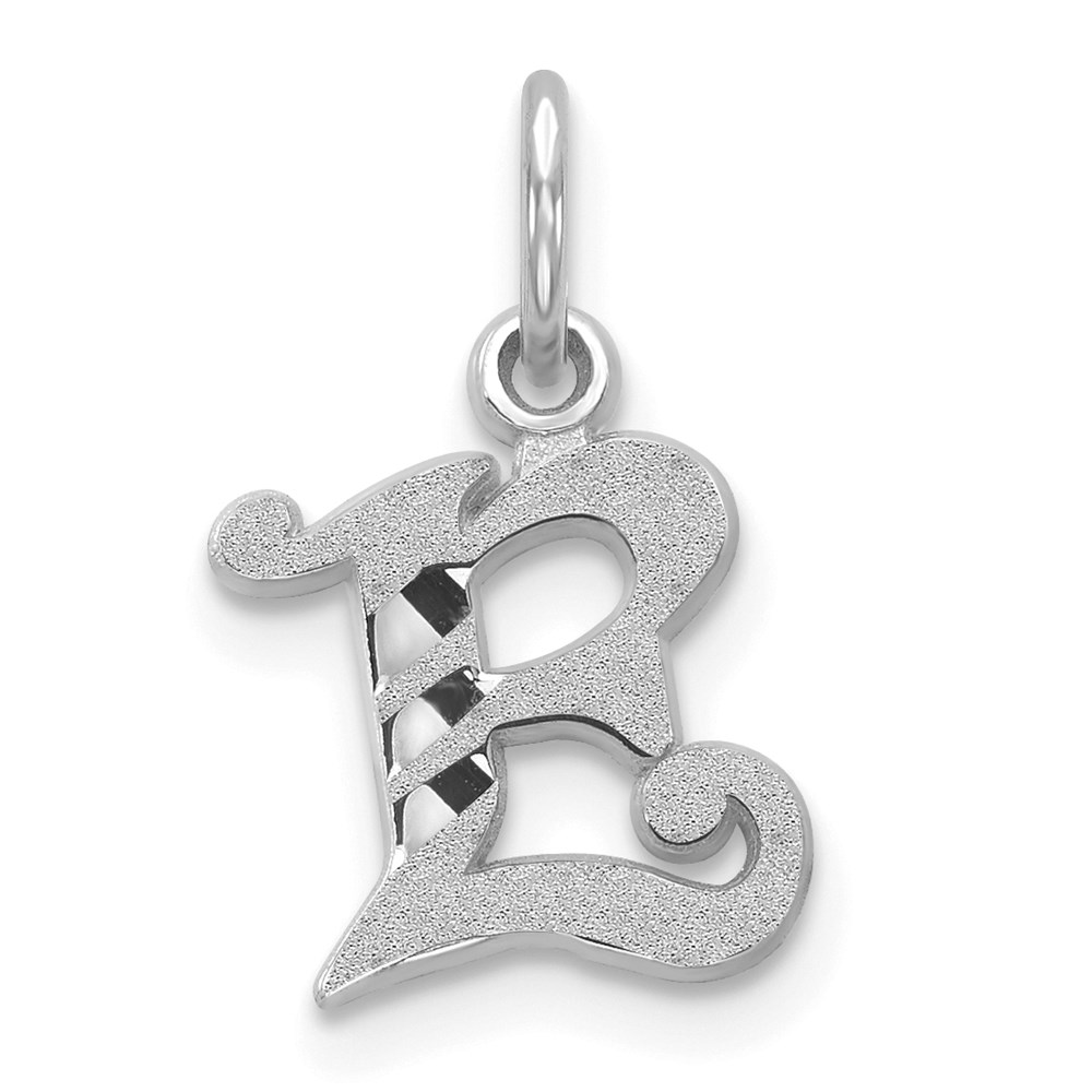 14k White Gold, Isabelle Collection, Mini Letter E Initial Charm