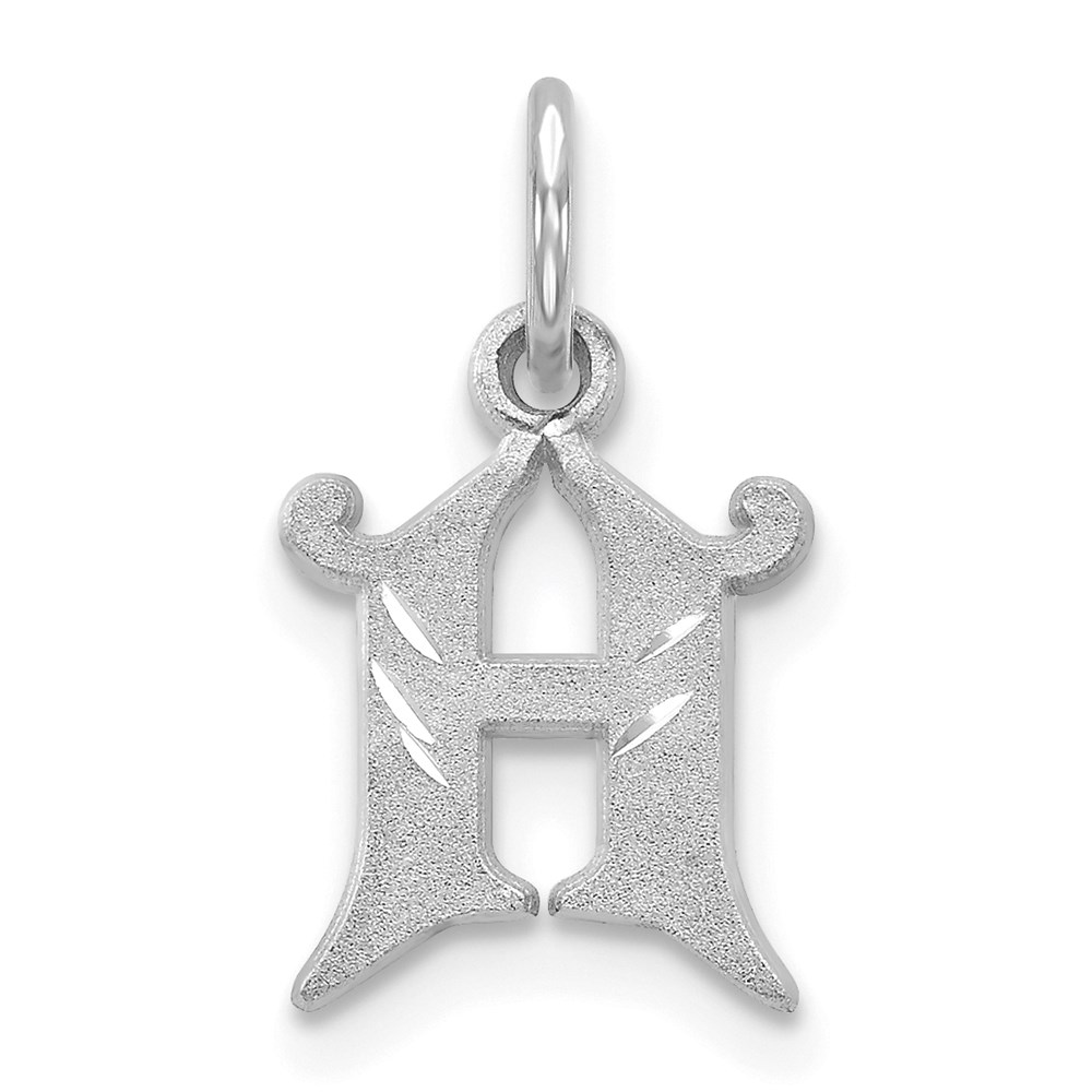 14k White Gold, Isabelle Collection, Mini Letter H Initial Charm