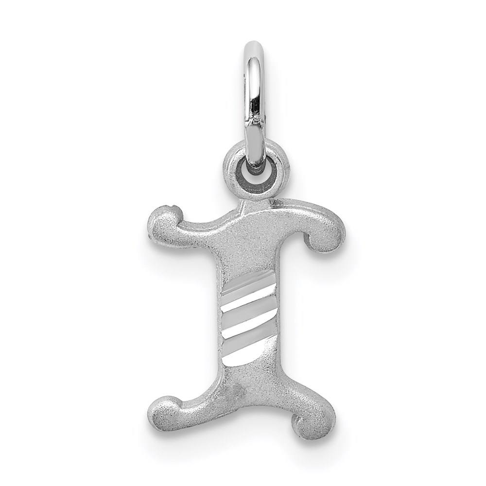 14k White Gold, Isabelle Collection, Mini Letter I Initial Charm